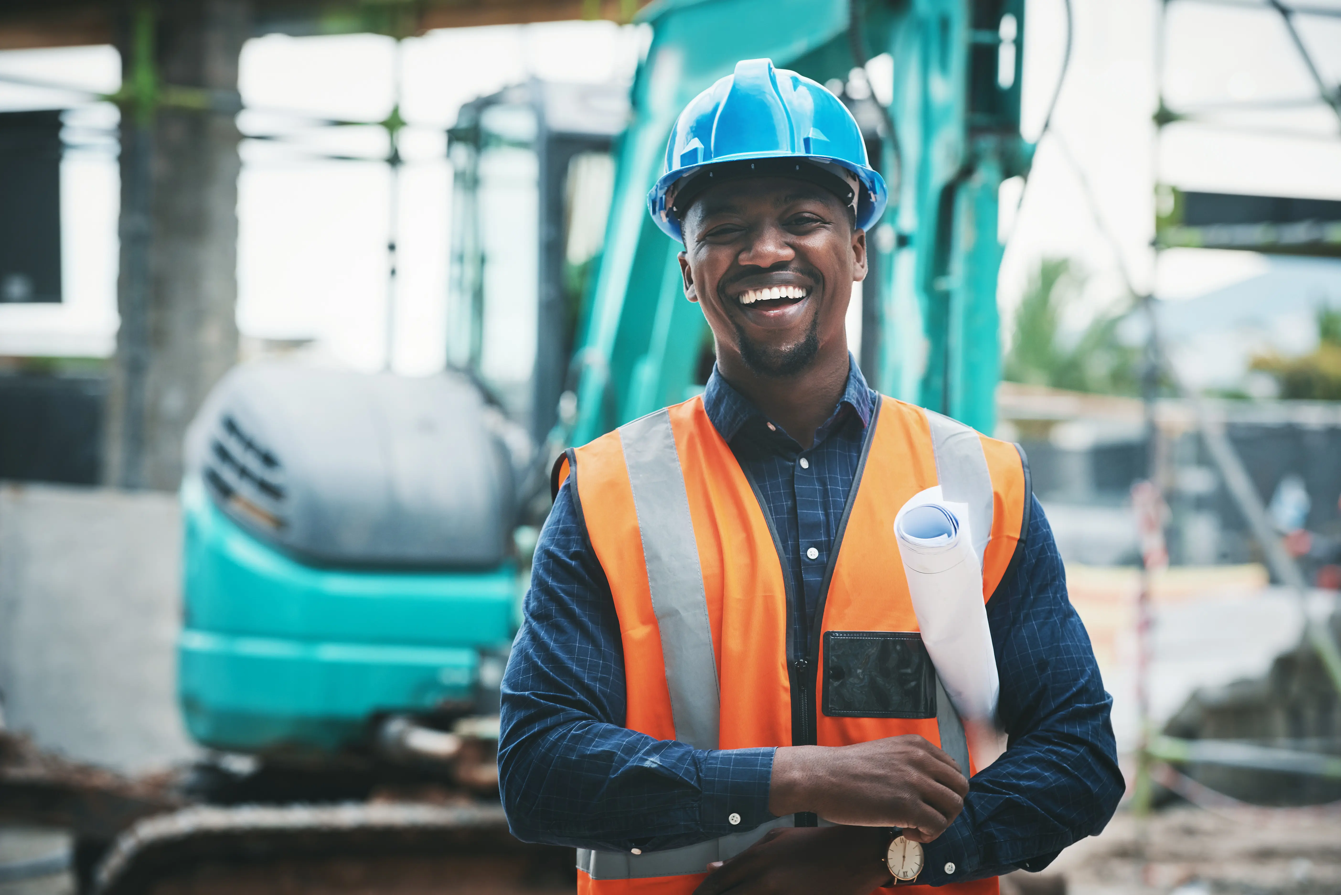Construction project underway at a building site