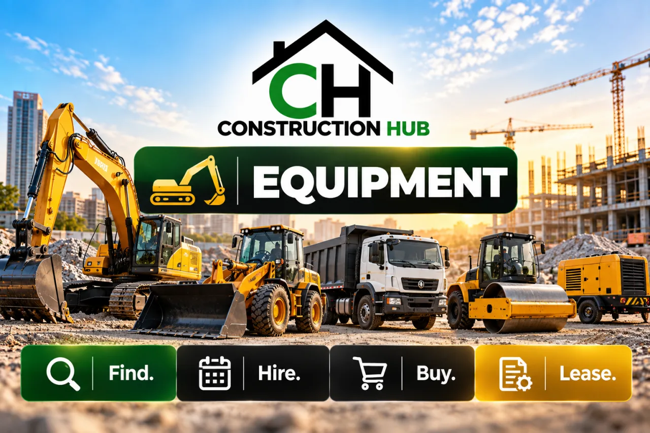 Construction worker with heavy equipment on site
