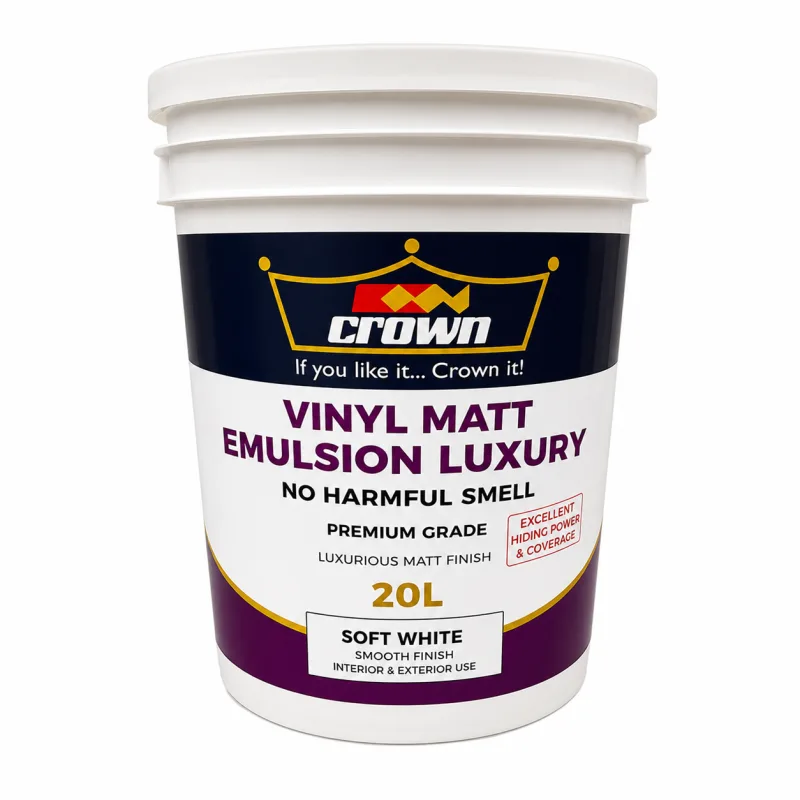 Crown Vinyl Luxury Matt Emulsion Soft White & Cream 20 Ltrs
