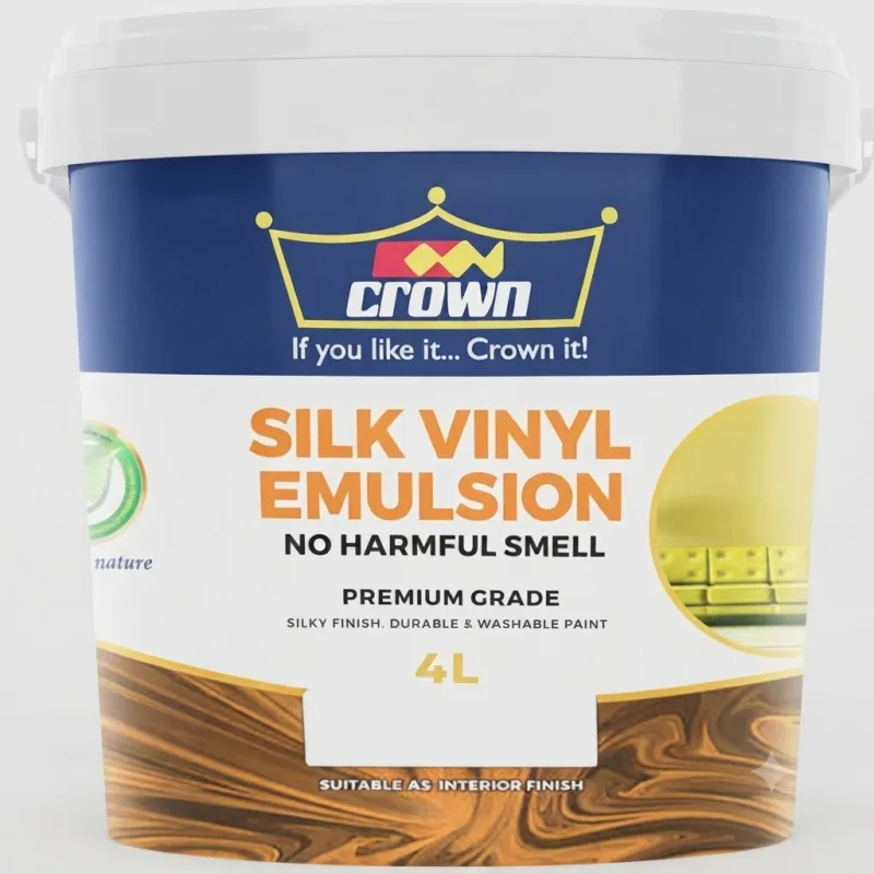 Crown Silk Vinyl Emulsion Brilliant White 4 Ltrs