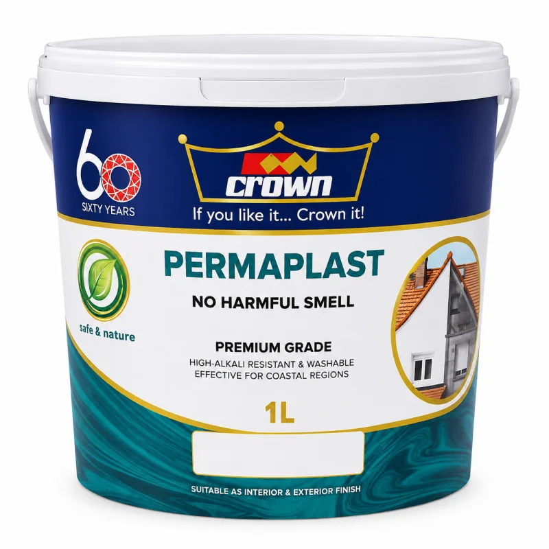 Crown Permaplast Emulsion - (Soft White & Cream) 1 Ltr
