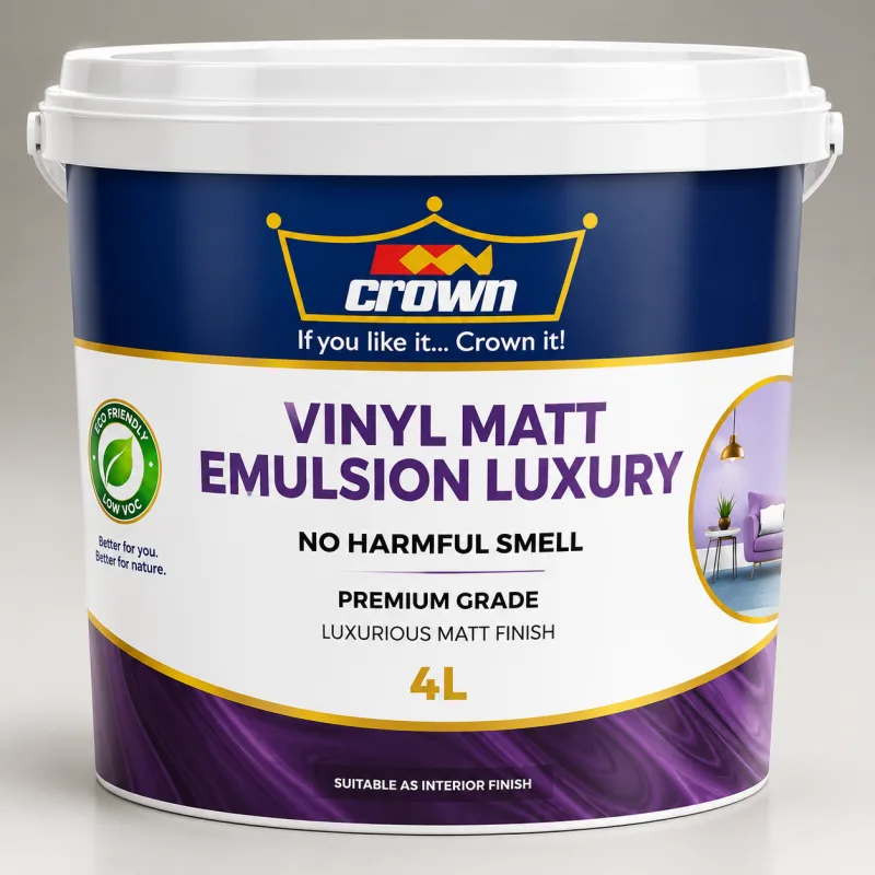 Crown Vinyl Luxury Matt Emulsion – Other Shades 4 Ltrs