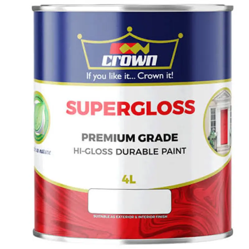 Crown Super Gloss Soft White, Black & Cream 4 Ltrs
