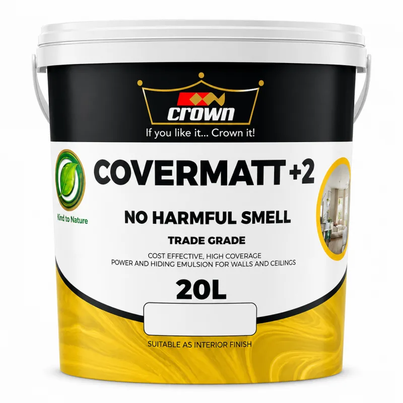 Crown Covermatt +2 Emulsion Brilliant White 20 Ltrs