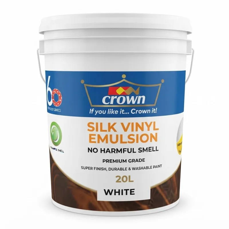Crown Silk Vinyl Emulsion Soft White & Cream 20 Ltrs