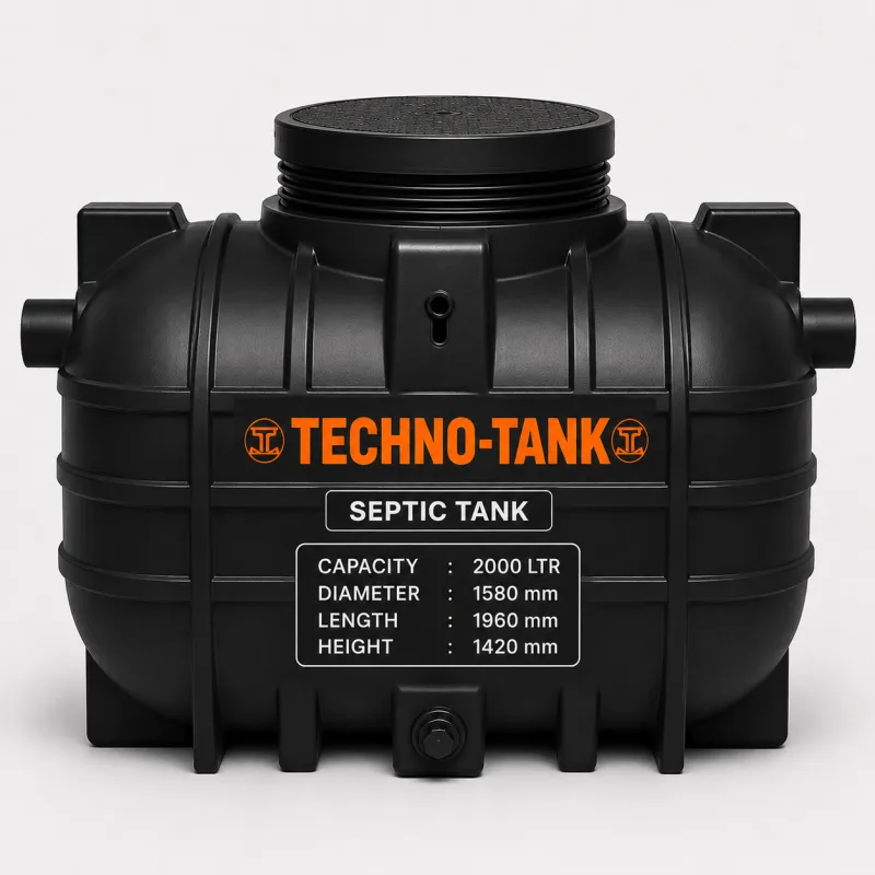 Techno Tank Septic Tank with Threaded Lid 2000 Ltrs.