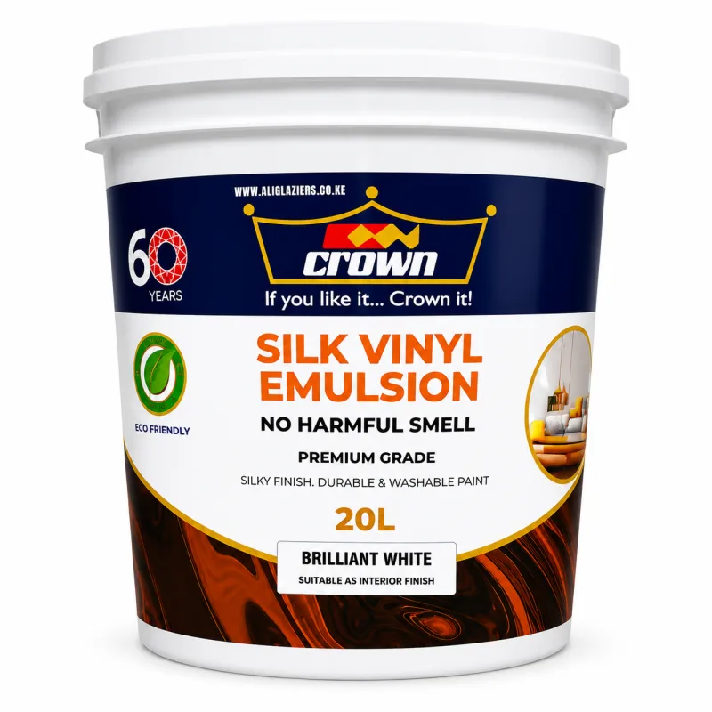 Crown Silk Vinyl Emulsion Brilliant White 20 Ltrs