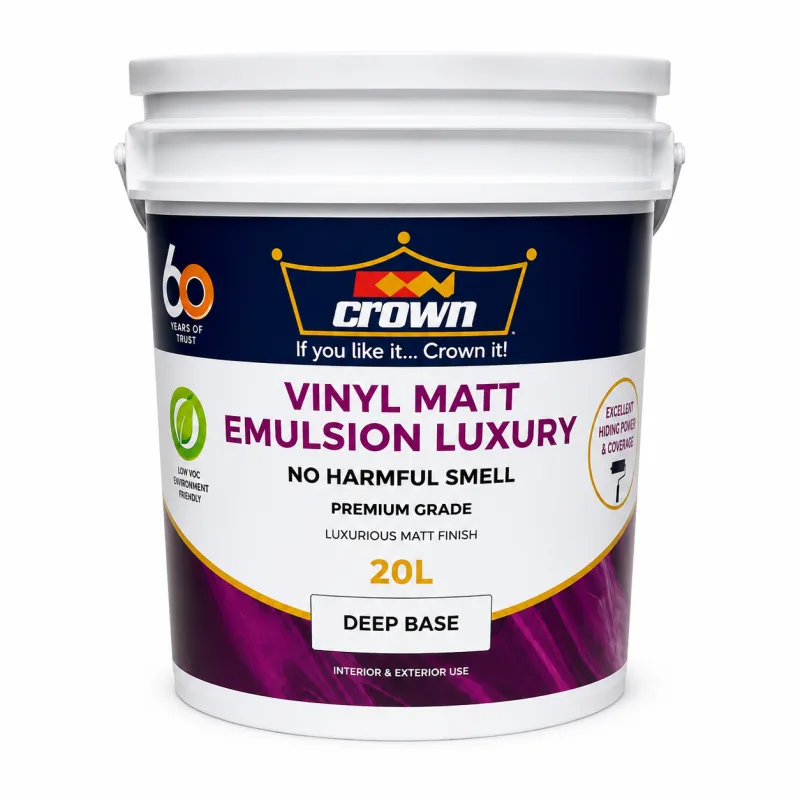 Crown Vinyl Luxury Matt Emulsion – Other Shades 20 Ltrs